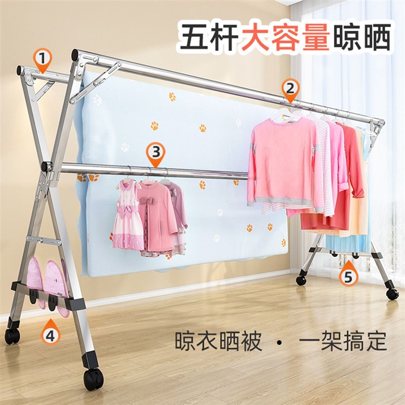 服装店折叠架衣架架子摆货架夜市卖摆摊地摊衣服的挂衣杆展示架