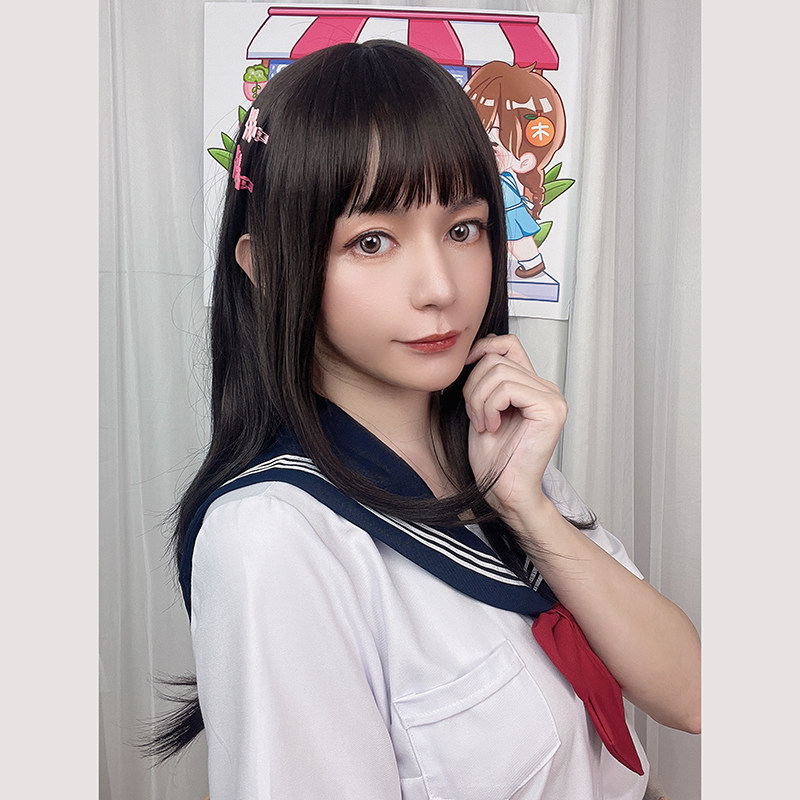 日常假发女长发lolita全头套黑长直逼真仿真自然韩式长发