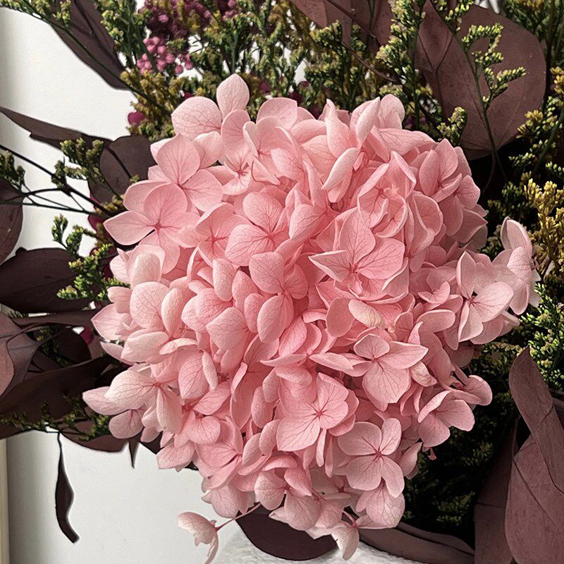 特级永生花花束绣球花尤加利叶真花干燥花高级感客厅装饰摆件餐桌