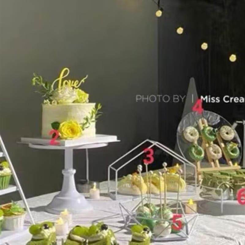 婚礼甜品台展示架子生日蛋糕摆件点心糕点摆台白色下午茶点心托盘