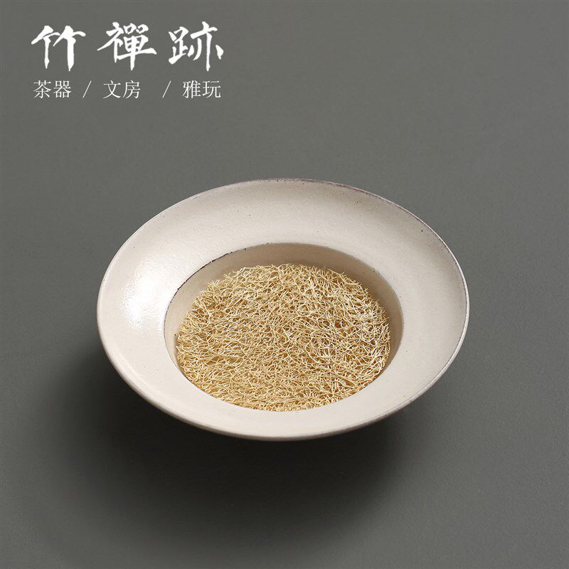 竹禅迹粉引壶承 干泡茶台紫砂壶托壶垫盘储水茶盘养壶垫茶具配件