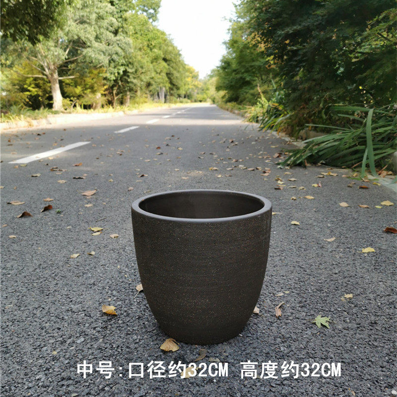 包邮促销田园特大号素面粗砂素烧陶土盆落地粗陶花盆陶罐组合陶瓷