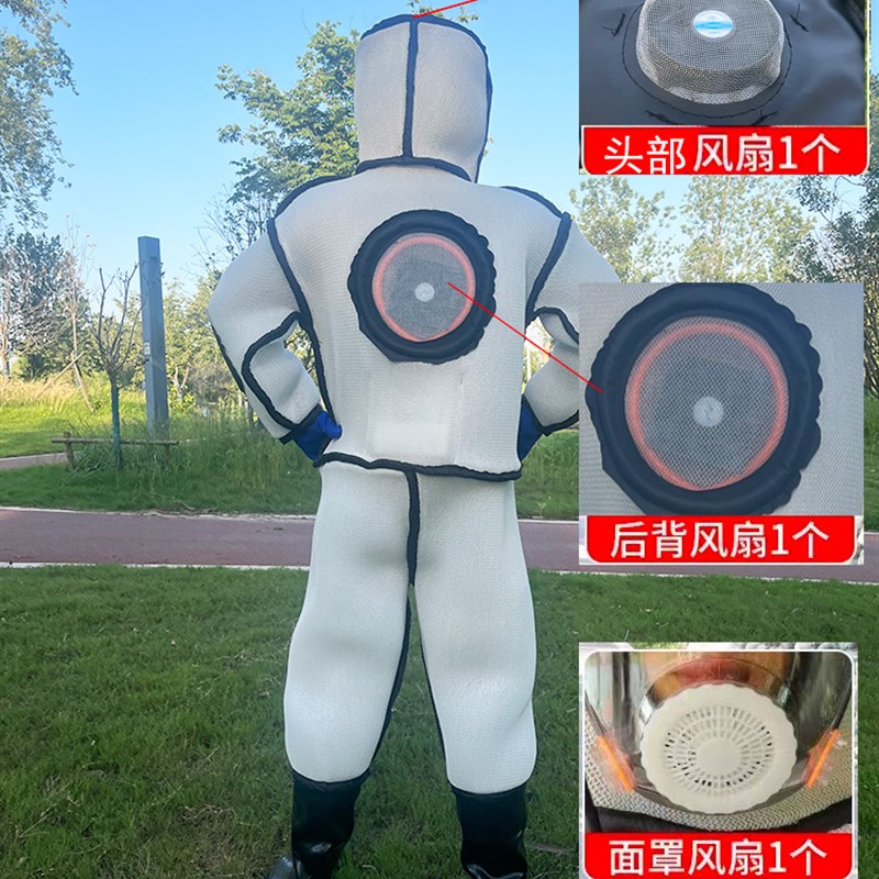 马蜂防护服全套3D透气防蜂衣连体全封闭面罩抓胡蜂衣服加厚马蜂衣