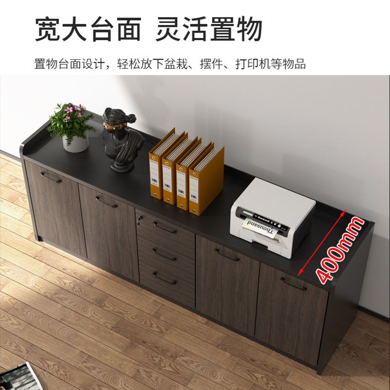 办公室资料文件柜长条地柜储物书柜茶水室墙边矮柜子抽屉式隔断柜