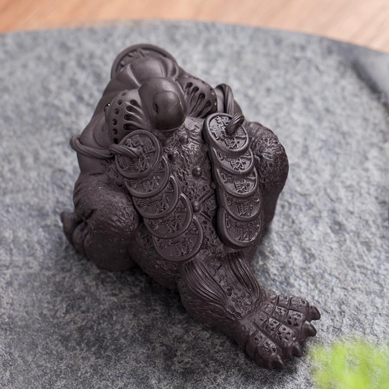 紫砂茶宠 金蟾摆件可养功夫茶具茶玩茶桌茶台配件茶艺蟾蜍包邮
