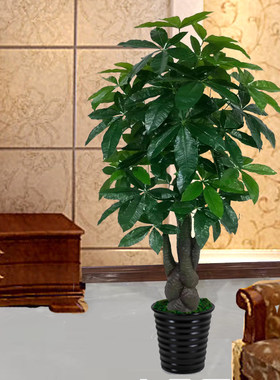 仿真植物大型假树发财树客厅摆设酒店装潢特价假花绿植盆景装饰花