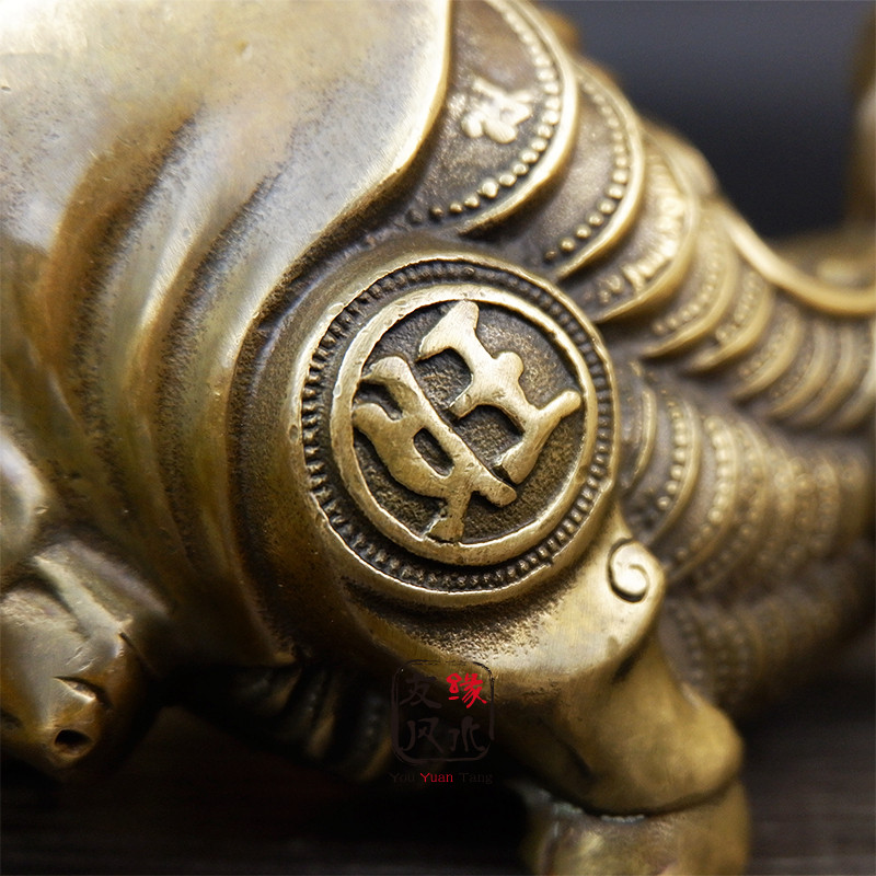 大号黄铜牛摆件大号如意元宝金钱牛生肖华尔街牛家居装饰工艺品摆