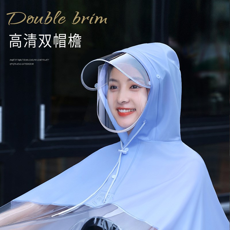 电瓶车雨衣带孩子亲子专用长款透气双人母子摩托电动车防暴雨雨披