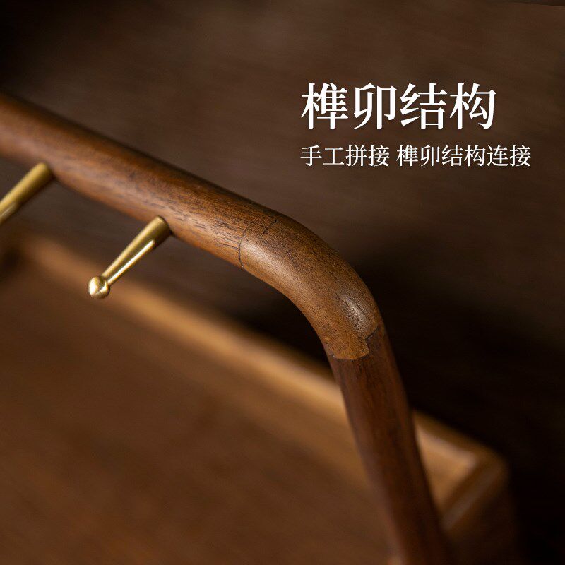 黑胡桃木钥匙玄关摆件收纳架手串盘入户门挂钥匙置物架门厅收纳盒