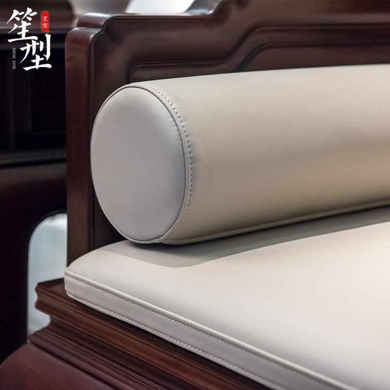 新中式仿皮红木沙发垫加厚靠背靠垫罗汉床坐垫五件套四季通用定制