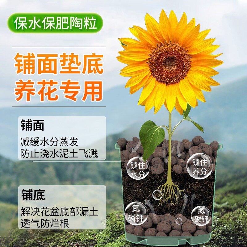 陶粒垫底养花专用营养土多肉盆栽铺面石水培轻质粒防烂根透气陶土