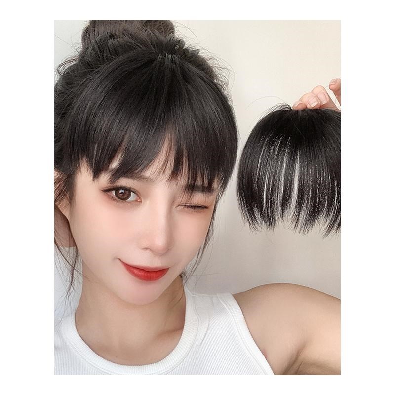 真发浏海假发女 真人发丝自然前额流海 网红假浏海发片无痕留海贴