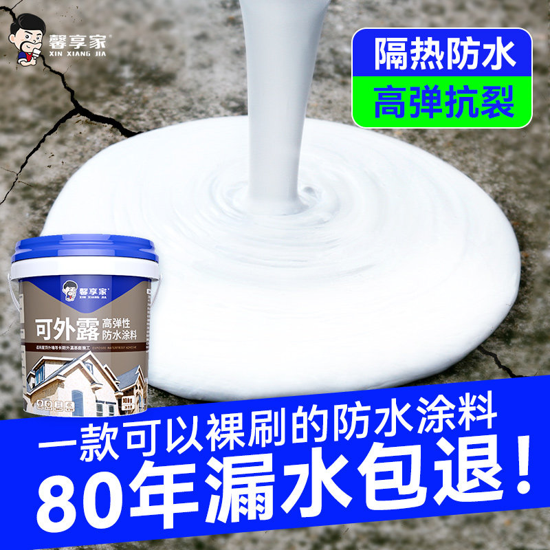 防水补漏材料屋顶楼顶屋顶外墙裂缝堵漏王沥青防漏水胶隔热漆涂料