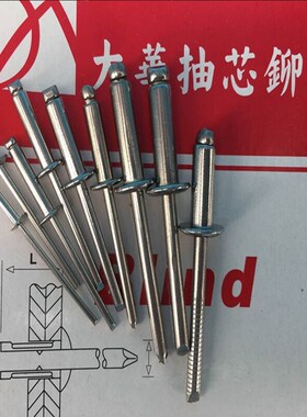 全304 不锈钢抽芯铆钉直径5.0全304拉铆钉 DIN7337A系列六