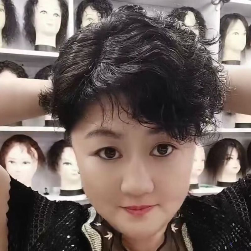 额头刘海假发真头发增厚洋气透气小片式假发片真卷发小卷补发