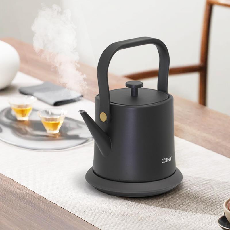 肯特智能控温烧水壶1L泡茶专用 双层不锈钢防干烧自动断电