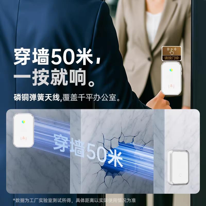 无线门铃公司呼叫器大门进门感应器办公室来人提醒器前台值班按铃