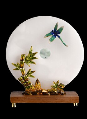 客厅节节高升竹报平安平安扣家居装饰品摆件新中式电视柜珐琅彩