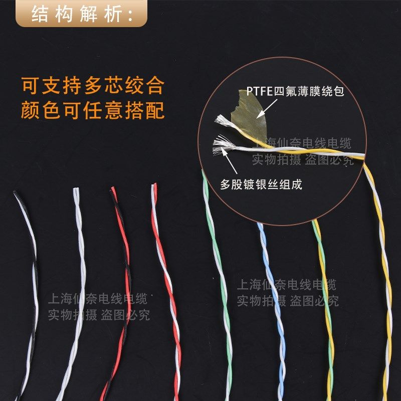 AFRS250航空导线PTFE四氟薄膜绕包双绞线镀银高温线AFR-250特细软图片