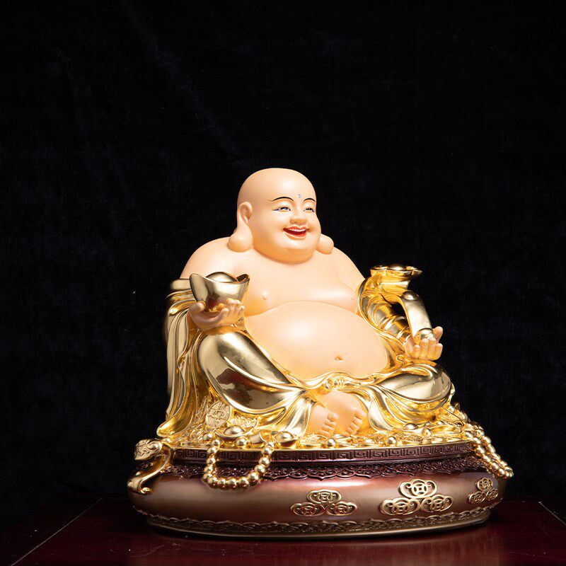 纯铜弥勒佛菩萨大肚笑佛招财摆件开心笑佛像笑佛弥勒佛像摆件家用