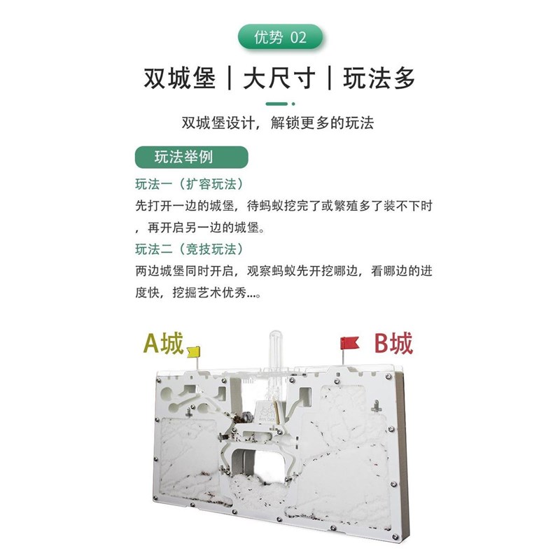 蚂蚁城堡生态箱蚁蚁城堡大型工坊蚁巢生态箱屋盒学生观察蚁巢沙巢