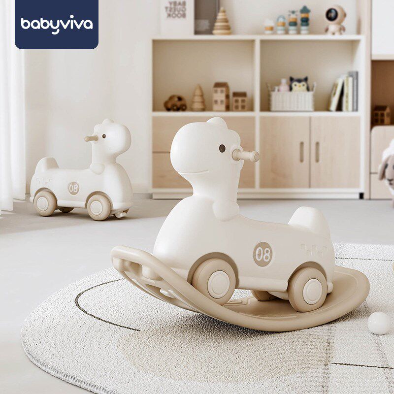 babyviva木马儿童摇马宝宝摇摇马溜溜车二合一婴儿周岁礼物小木马