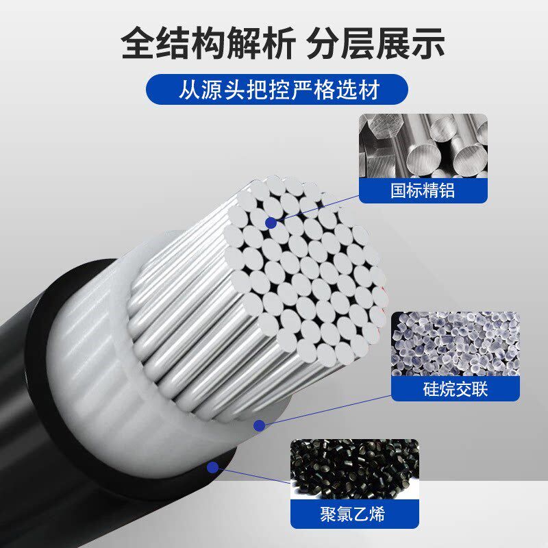 国标铝芯电缆线单芯35 95 120 150 240 300 630平方架空铝线电线