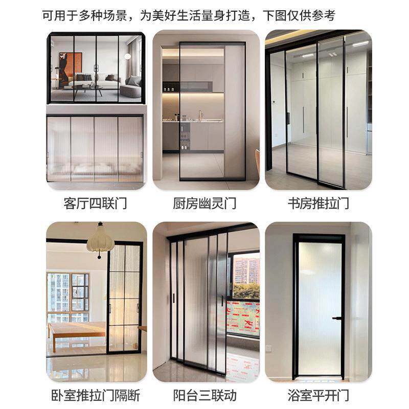 深圳香港玻璃趟门三联动厨房铝合金推拉门客厅阳台趟折门折叠定做