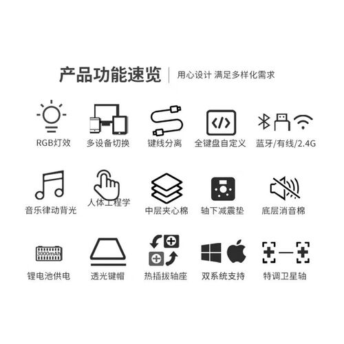 GANSS三模机械键盘RGB背光热插拔 支援蓝牙2.4G客制化键盘