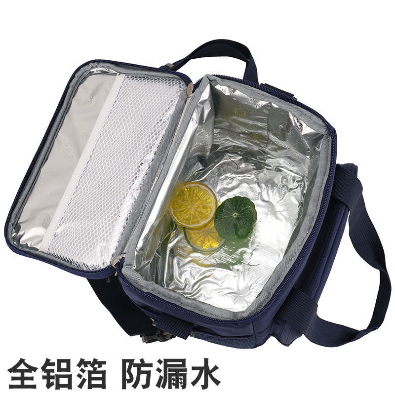 韩式加厚圆形饭盒袋大号便当包手提保温桶袋子防水冷藏上班带饭包