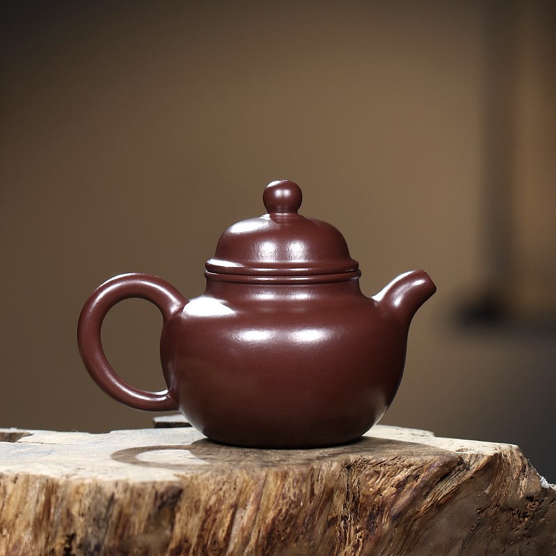 宜兴紫砂壶纯手工小容量泡茶壶原矿紫茄泥一人用功夫茶具小品掇球