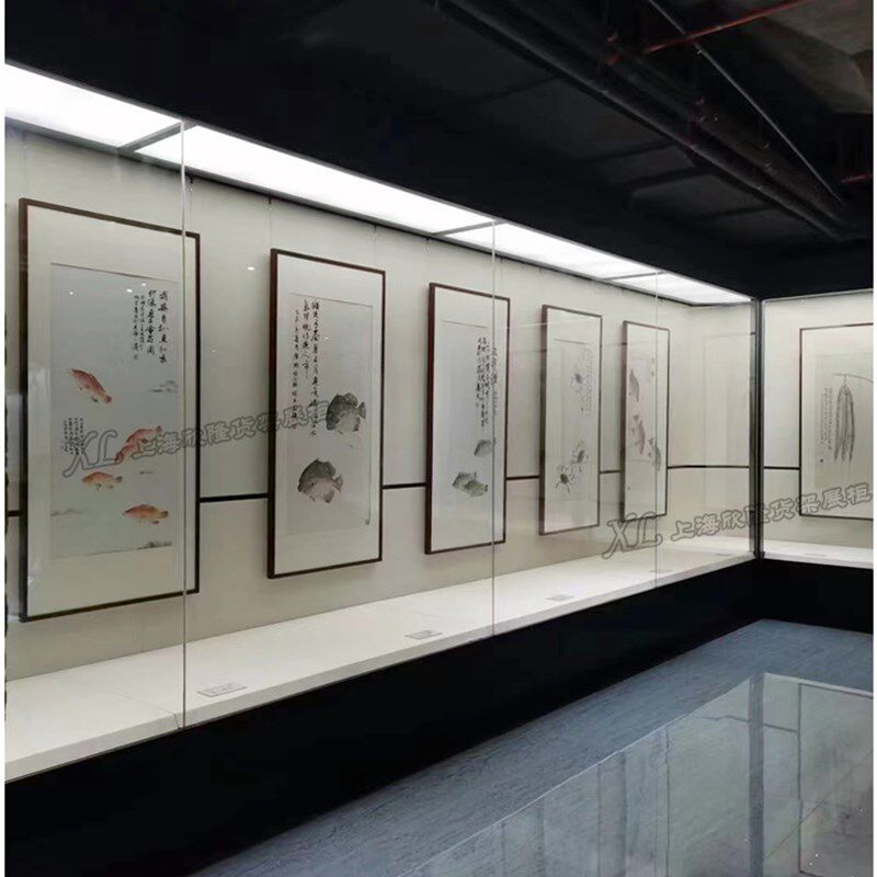 玻璃展示柜博物馆铁艺烤漆展览文物展示柜古董瓷器工艺礼品摆饰玉