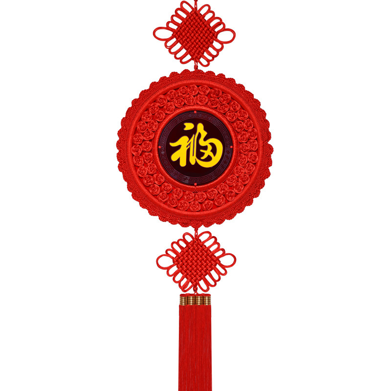 新款中国结挂件客厅大号桃木福字挂饰吉祥挂件乔迁送礼过年喜庆小