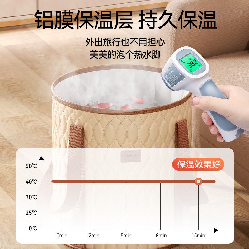 可折叠泡脚桶过小腿足浴桶洗脚盆高深便携家用专用熏蒸保温泡脚袋