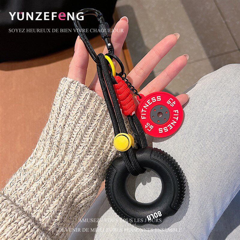 健身握力器挂件解压握力圈迷你杠铃片钥匙扣背包挂饰攀岩运动礼物