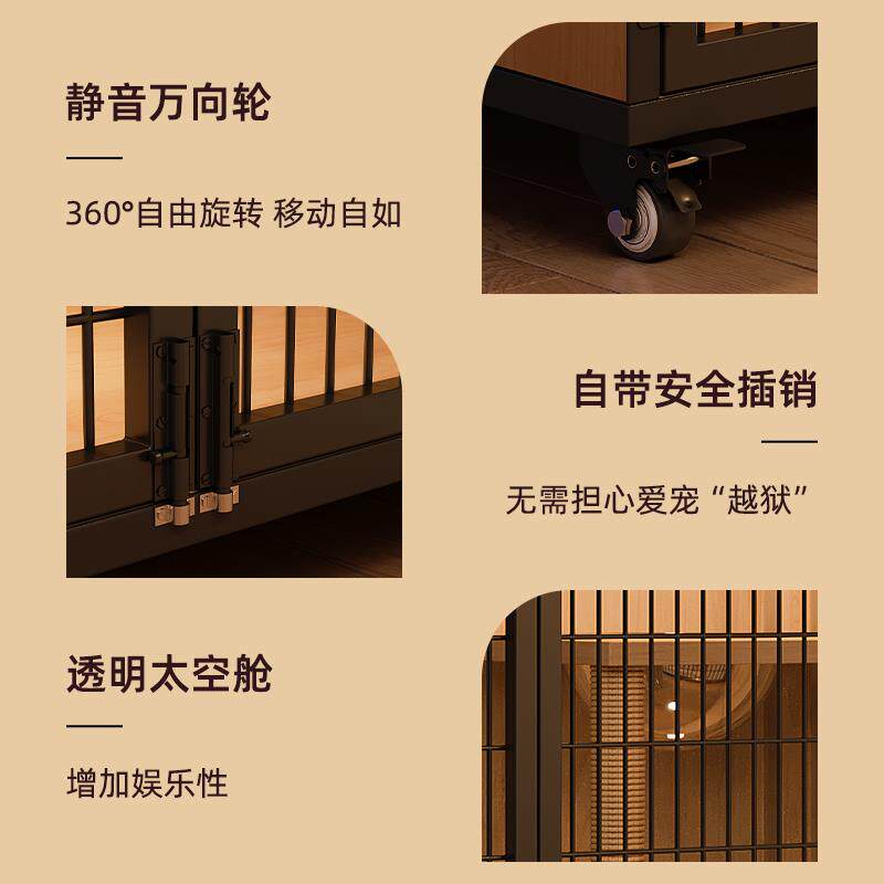 实木猫别墅家用室内超大空间爬架一体猫窝猫舍铁网猫柜全景猫笼子