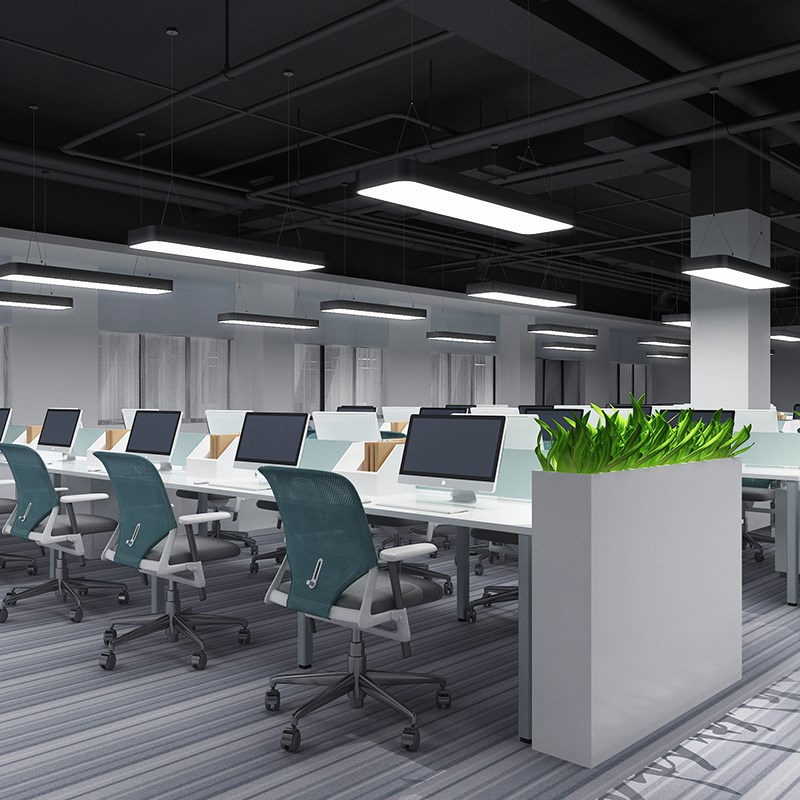 LED长条灯办公室吊灯现代简约教室健身房超亮长方形条形吊线灯具