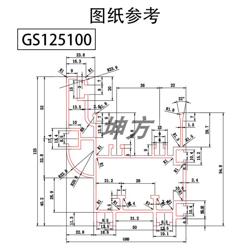 110*118三倍速链铝型材导轨型材工业铝合金输送线流水线2.5倍速链