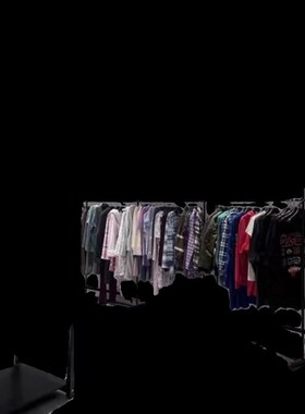 服装展示架简约黑色衣服架落地式中岛陈列男女装落地挂衣杆不掉漆