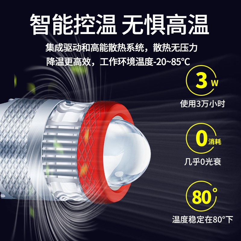 电动车大灯LED前大灯泡电瓶车踏板车摩托车改装超亮远近光12V-80V