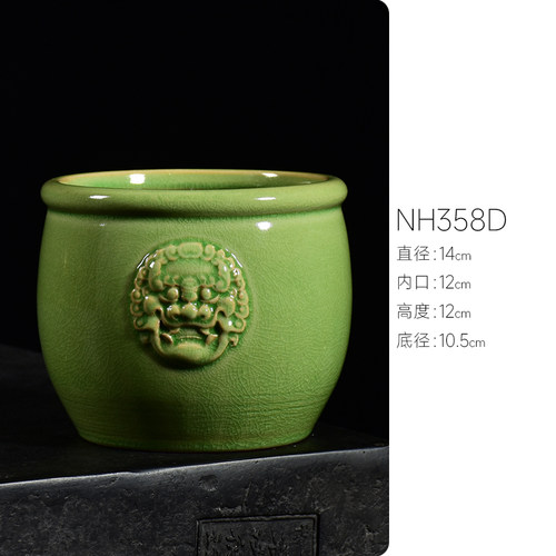 中国风复古花盆陶瓷盆缸兽头创意绿植盆栽蝴蝶兰吊兰盆室内多肉盆