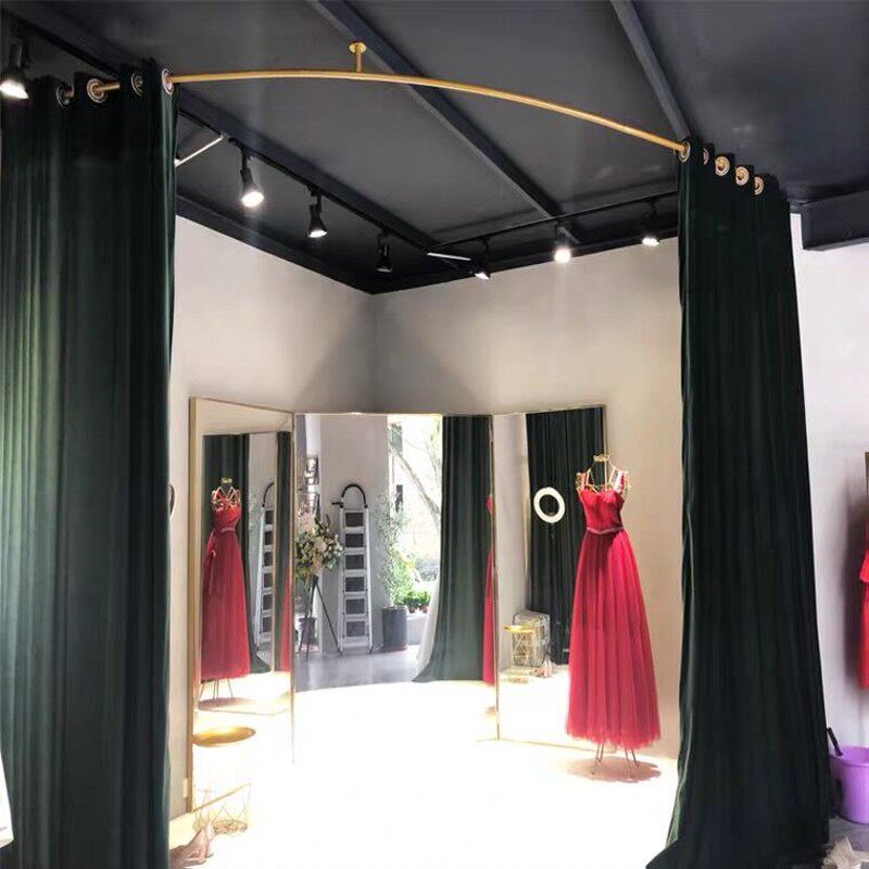 婚纱店试衣圈更衣室换衣间简易U型圈架隔断布杆服装店试衣间C支架