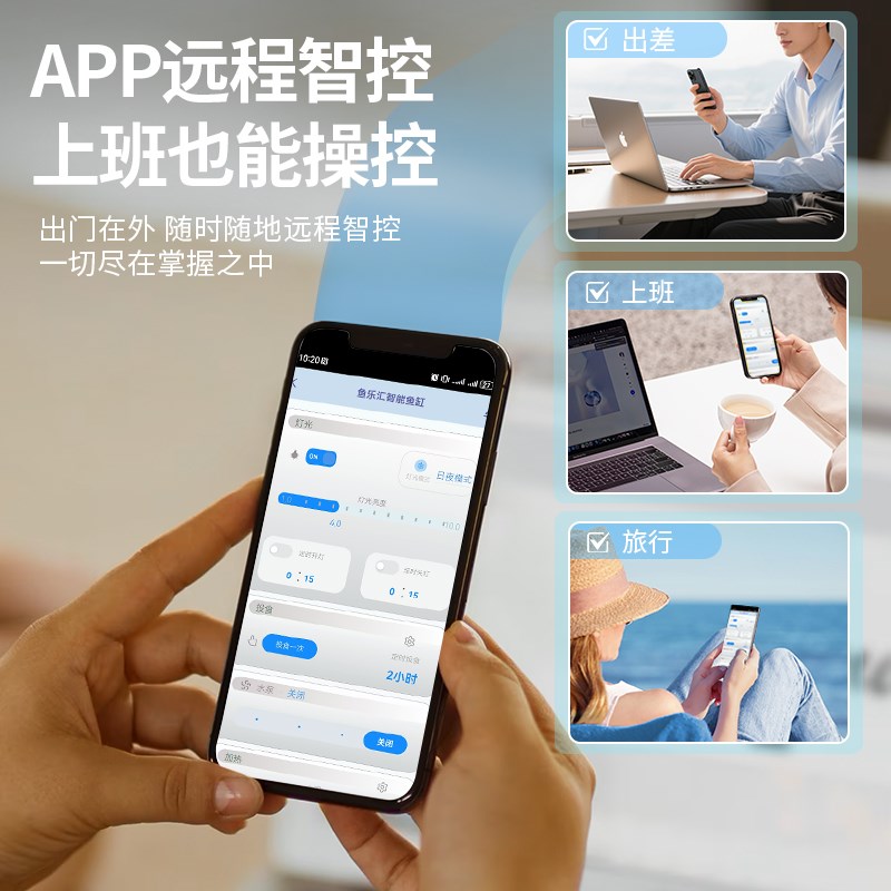 智能鱼缸过滤制氧一体机桌面2025新款家用自动喂食小型生态玻璃缸
