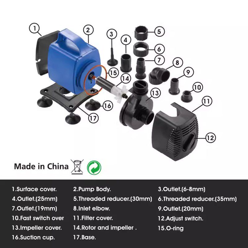 嘉捷仕水泵大流量可调节鱼缸潜水泵高扬程循环过滤水泵陶瓷轴心