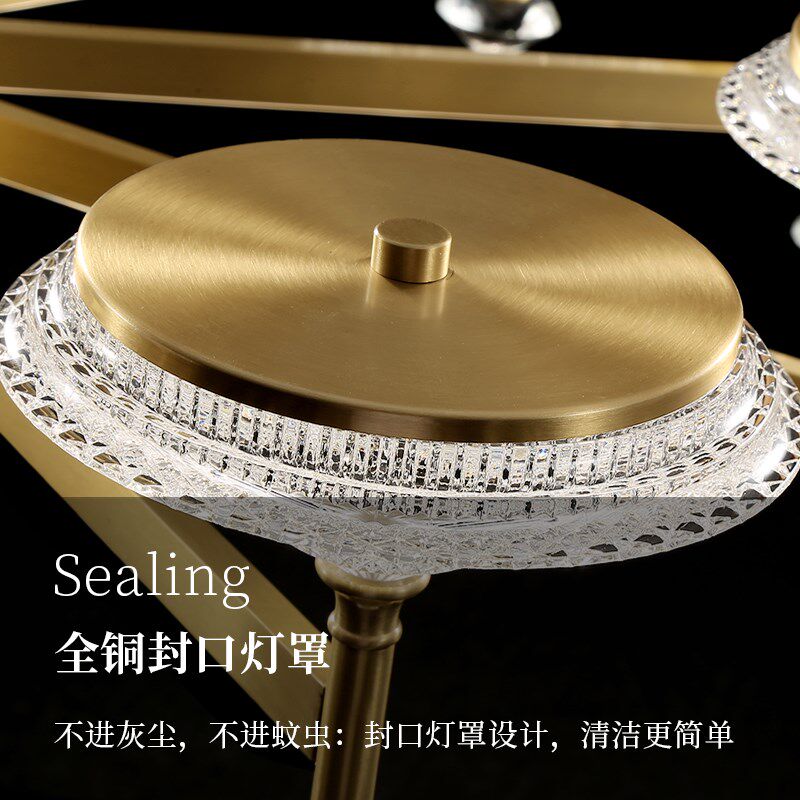 后现代轻奢吊灯全铜客厅灯创意餐厅灯简约智能主卧灯北欧风格灯具