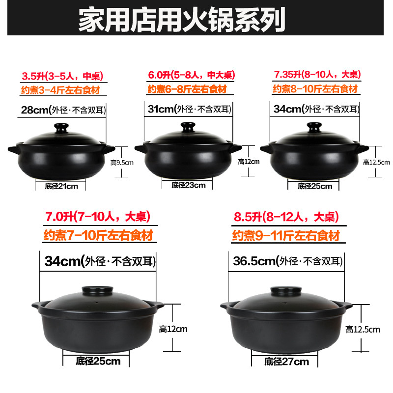 火锅店专用砂锅大号特大号商用干烧煲串串香猪肚鸡石锅鱼煲汤炖锅图片