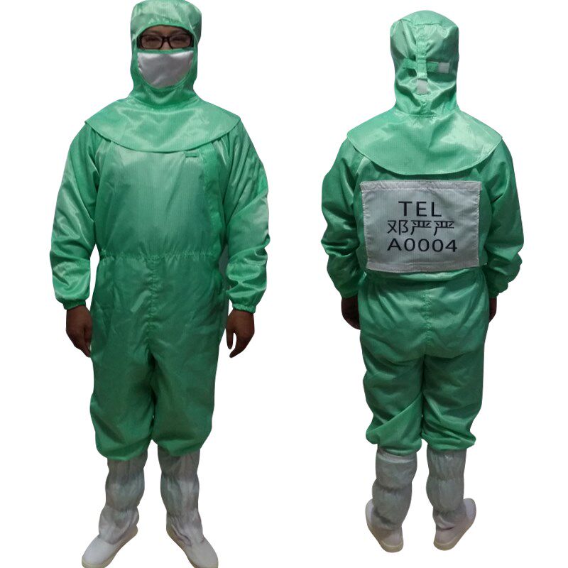 华星光电分离式侧拉链连体服 斜襟5MM网格 B0E百级专用无尘服现货