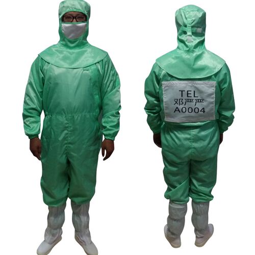 华星光电分离式侧拉链连体服 斜襟5MM网格 B0E百级专用无尘服现货