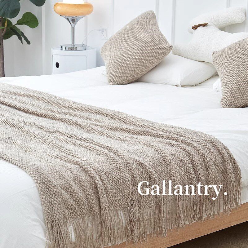 意大利沙发毯子纯色轻奢高级感午休盖毯披肩针织空调毯床尾毛毯子