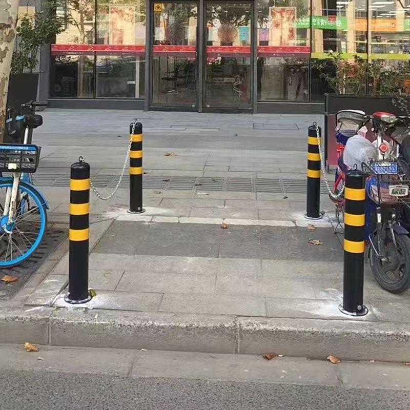 道路隔离带分道口柱立柱挡车杆固定路桩预埋镀锌防撞柱钢管警示柱
